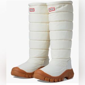 Hunter White Winter Boots Size 8